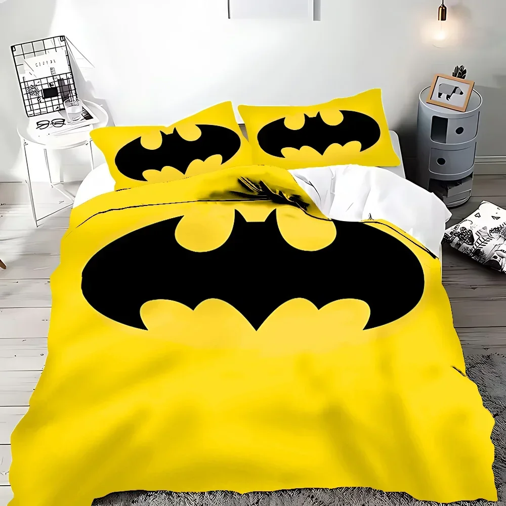 Duvet Cover Pillowcase Bedding Set Adult Boy Girl Bedroom Fashion-Cute-B-Batmans Decoration Children Gift Single Double Large