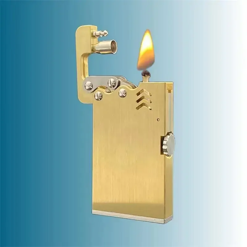 Handmade Brass Sixth Generation Automatic Ignition Mechanical Armored Dragon Tongue Lighter One-click Ejection Kerosene Lighter