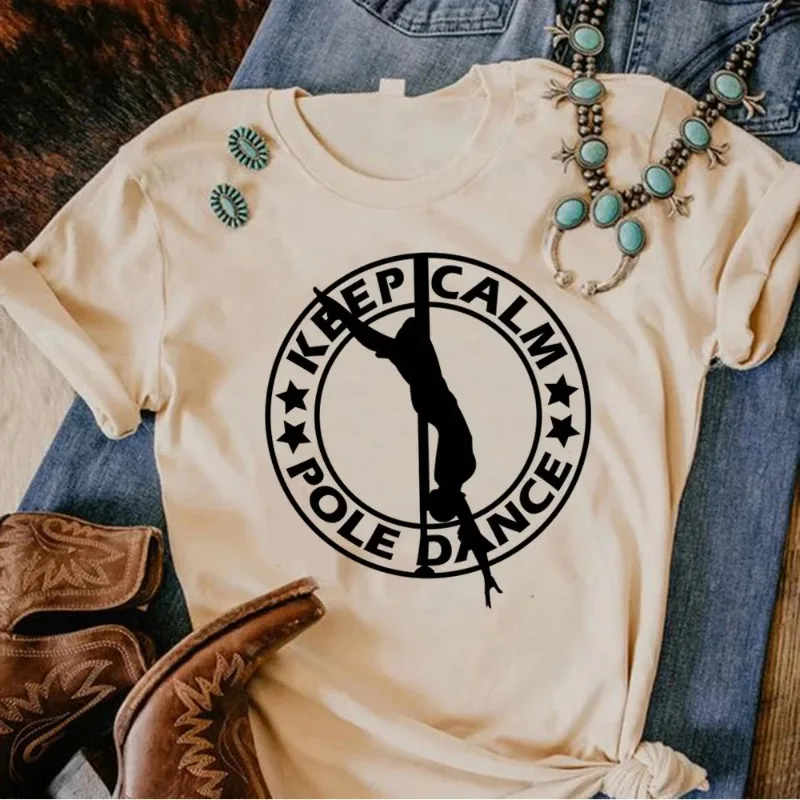Steel Pipe Dance Pattern Pure Cotton Printed Men's and Women's Fashion Trend T-shirt Summer New Personalized Round Neck T-shirt