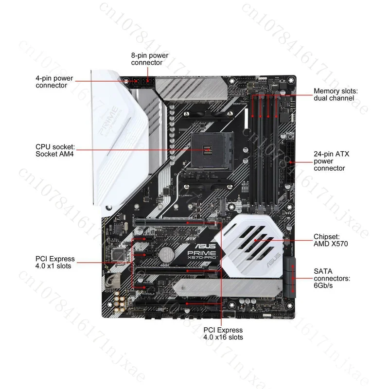 

FOR ASUS Prime X570-Pro Motherboard Supports 3900X 5800X 5600X DDR4 DDR4 64GB