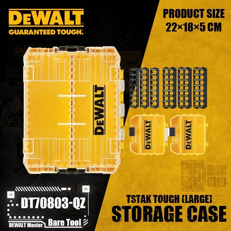 Caso De Armazenamento Resistente DEWALT, Chave De Fenda Bit Peças Caixa De Armazenamento, Acessórios Da Ferramenta Elétrica, DT70800, DT70801,