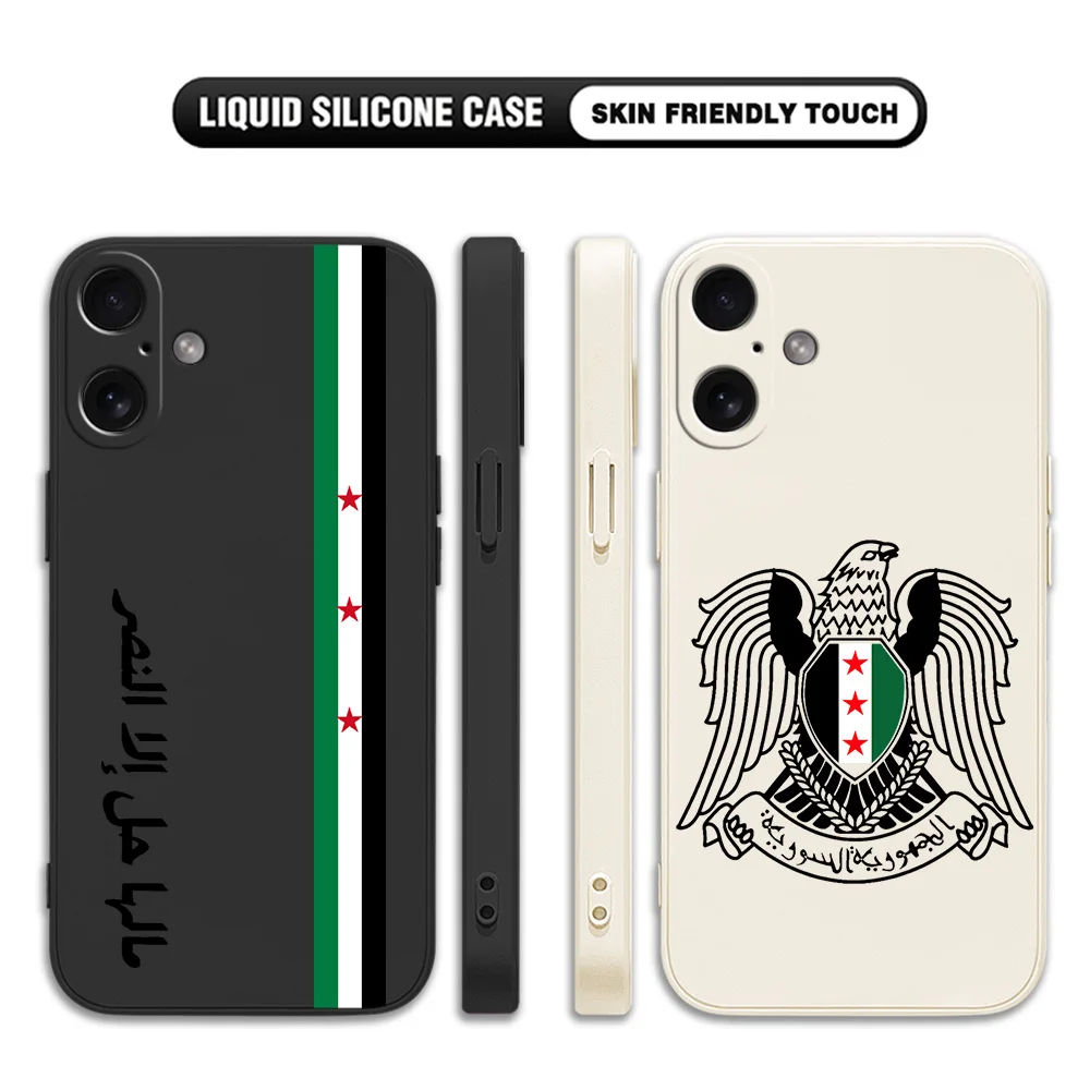 S-Syria Revolution Flag Phone Case for iPhone 16 15 14 13 12 11 Pro Max Mini X XR XSMax 8 7 6 6S Plus Soft Silicone Back Cover