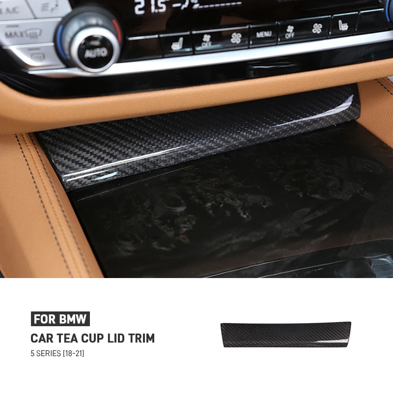 

Для BMW 5 серии G30 G38 2018-2021 настоящее углеродное волокно, автомобильный центральный держатель для чашки, декоративная крышка, накладка, наклейка, аксессуары