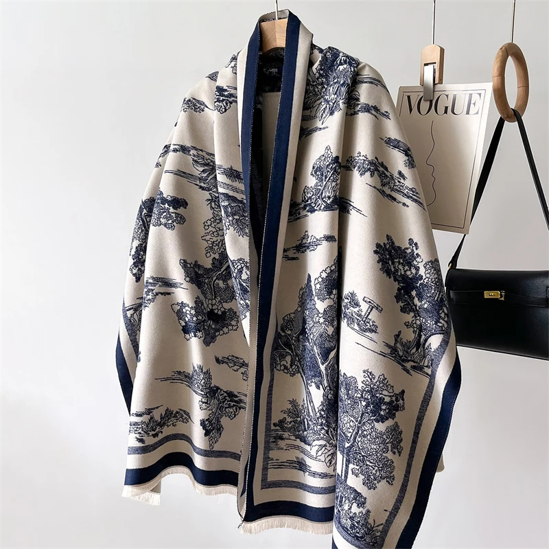 Cashmere Scarf Women Fashion Pashmina Shawl Winter Wrap 2024 Design Warm Head Scarves Femal Poncho Neckerchief Echarpe Bandana