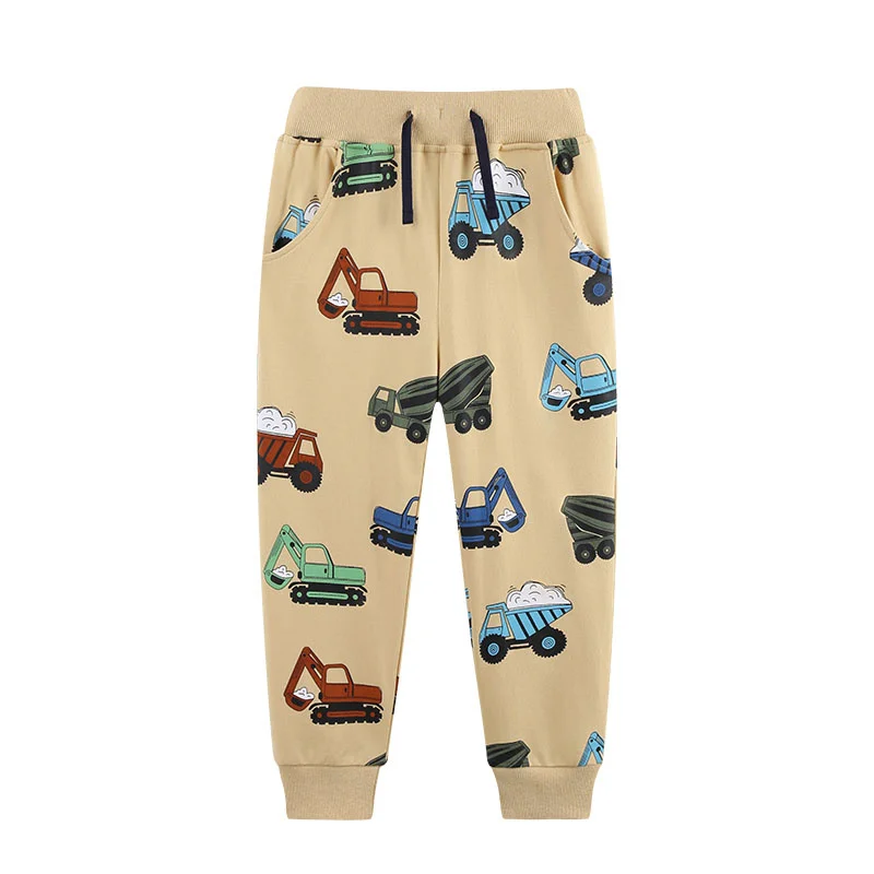

Jumping Meters 2-7T Cars Print Long Pants Boys Sweatpants Full Length Autumn Spring Children's Clothes Drawstring Kids Trousers