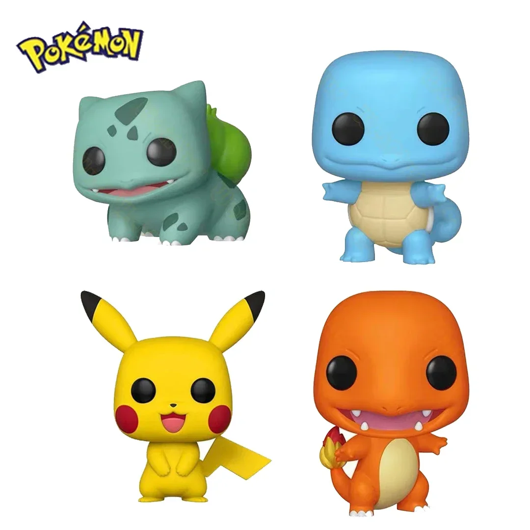 

TAKARA TOMY Anime Pokemon Toy Pikachu #353 Bulbasaur #453 Charmander #455 Squirtle #504 Vinyl Action Figure Decoration Doll Mode