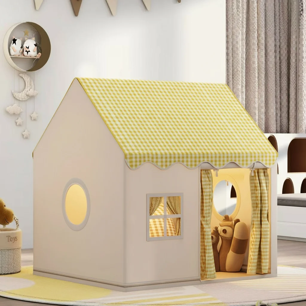 [الترفيه المنزلي] قلعة لعبة الأميرة الخيالية للأطفال، خيمة ألعاب للحفلات الممتعة، لعبة التظاهر الترفيهية في الهواء الطلق، قاعدة سرية للأطفال، مسرح لعبة كبيرة محمولة، هدية مثالية للعطلات، لعبة الشاطئ غير متضمنة