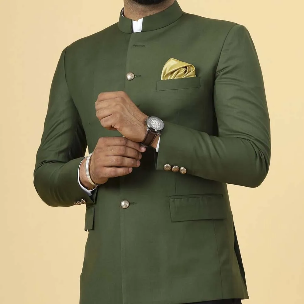 

Formal Slim Fit Wedding Men's Suits Blazer Elegant Single Breasted Stand Lapel Customized 2 Piece Jacket Pants Outfits Costume