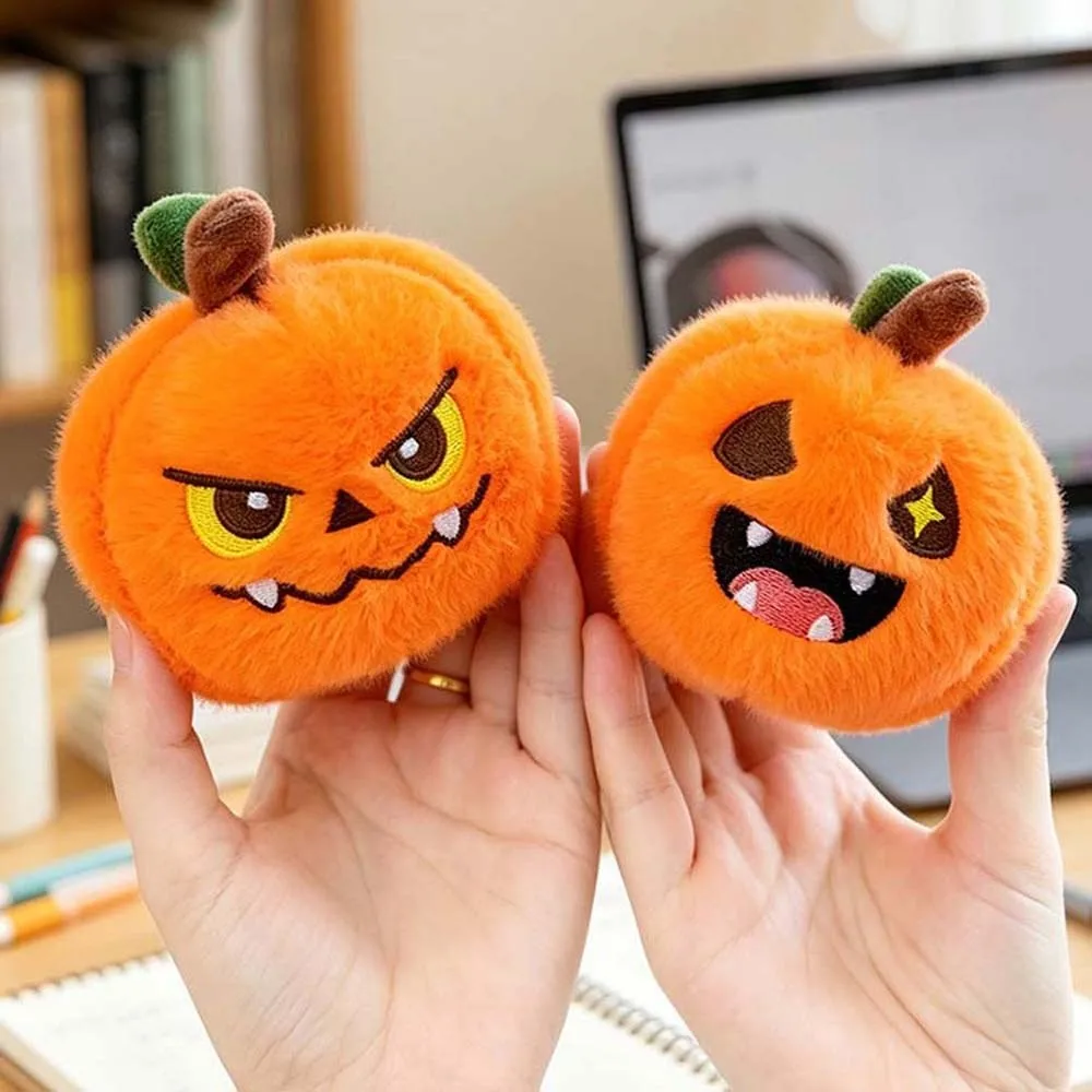 Soft Fabric Pumpkin Plush Key Chain Vibrant Color Compact Size Halloween Stuffed Doll Adorable Style Exquisite Embroidery