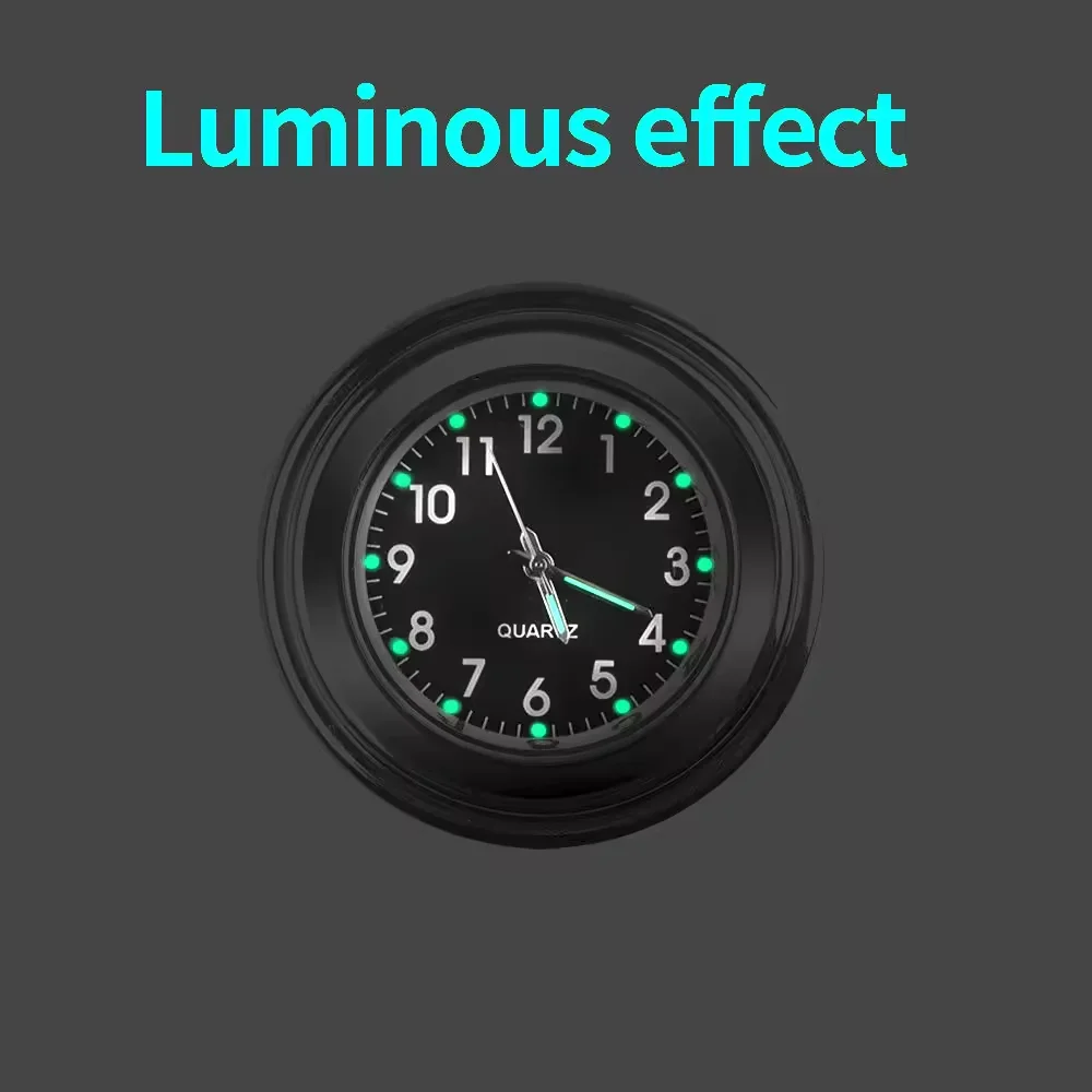 Handlebar Aluminum Alloy Clock Stainless Steel Pad Night Vision Waterproof Shock-Proof Buckle Motorcycle Bicycle Watch Clock