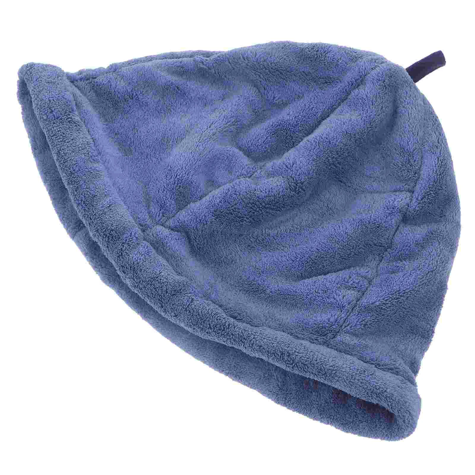 

Coral Fleece Fisherman's Hat Sauna Bath Cap Hide Face UV Breathable Holes Soft Comfortable Warm Wide Brim Design