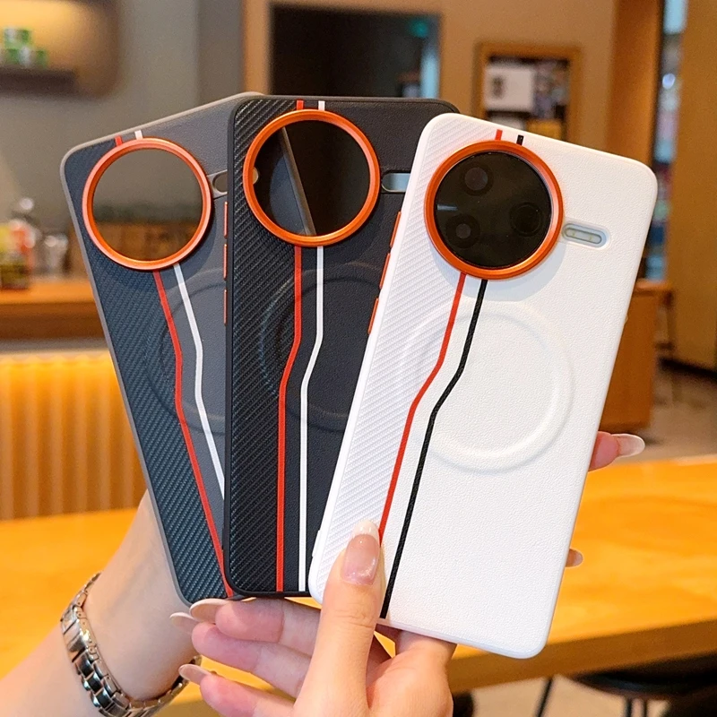 

Plain Leather Stitching Phone Case for Poco F7 Ultra Wireless Charging Protective Back Cover Xiaomi Poco F7 Ultra Fundas Para