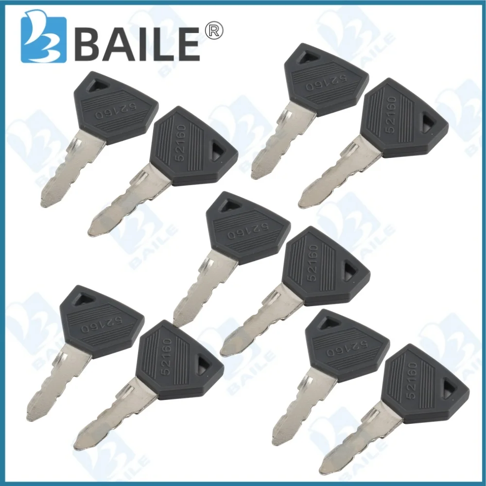 

10PCS 198360-52160 Lgnition Keys For Yanmar Diesel Engine Excavator Grader Dozer SC2400 SC2450 EX2900 John Deere Tractor