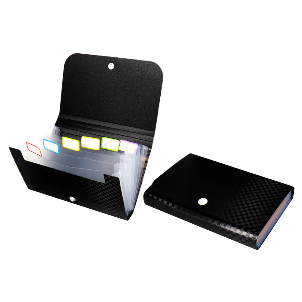 

2Pcs Mini File Folder Bag Portable Document Organizer for Bills Checks Receipts Change Multi-Layer PP Material Small Office File