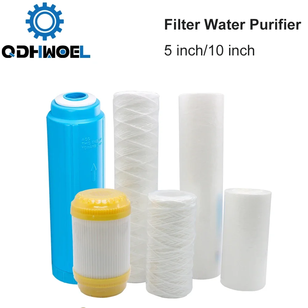 QDHWOEL Filter Water Purifier 5 inch/10 inch Laser Deionized Resin Filter for Fiber Laser Chiller