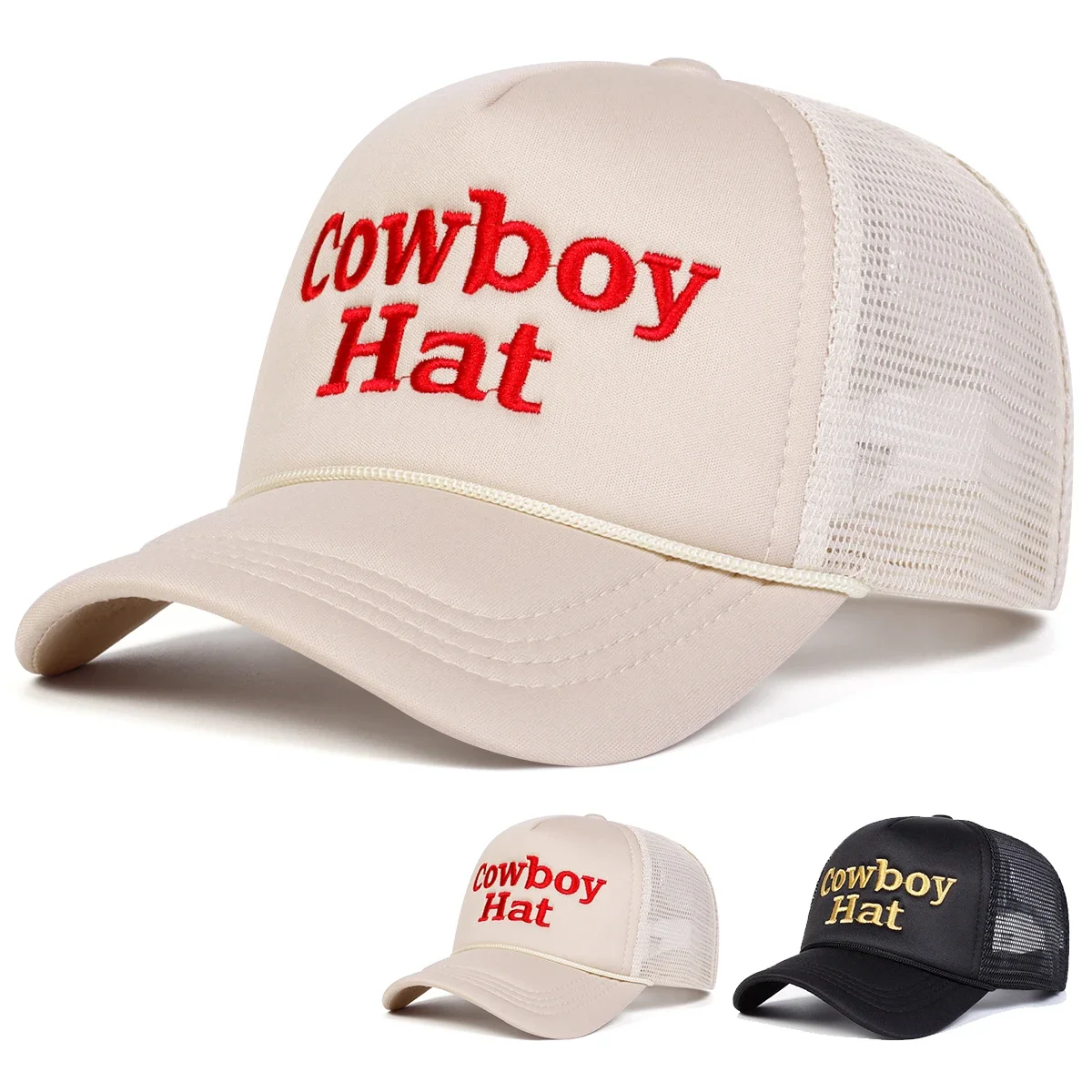 Gorra de béisbol unisex con bordado de letras, gorra de camionero ajustable para primavera y verano, protección solar para exteriores