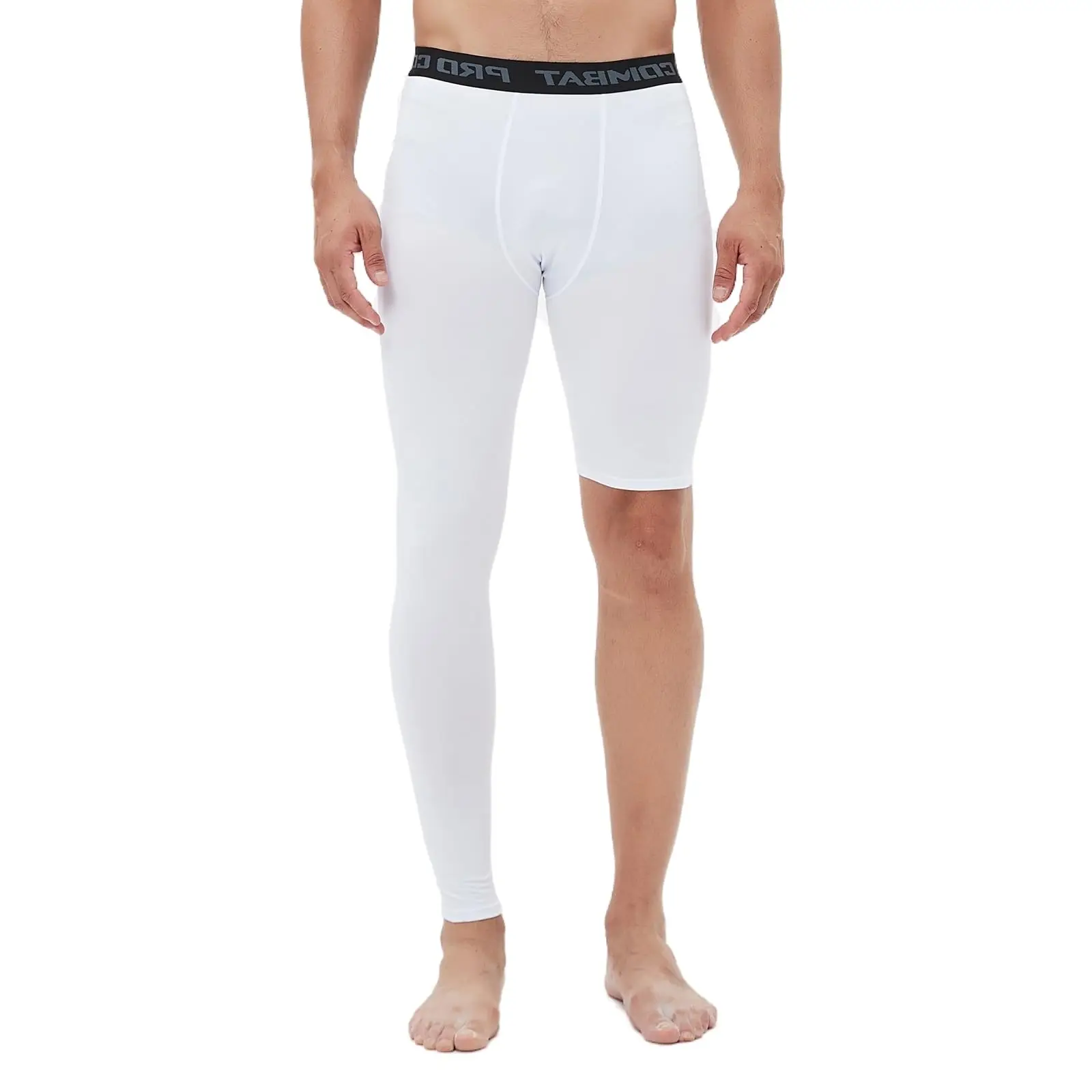 Men's Basketball Single Leg Tight Sports Pants 1/2 One Leg Compression Pants Athletic Base Layer Underwear