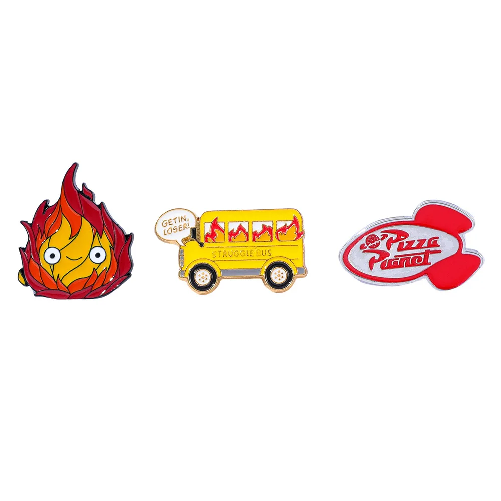 

1 Set Creative Personality Little Fire Man Metal Badge Flame Casifa Ignition Car Alloy Brooch Accessory Pin Decoration