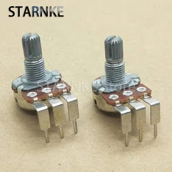 5PCS 148 Type Single 3Pins Potentiometer B50K Amplifier Audio Volume Adjustment Bent Foot Potentiometer Handle Length 15MM