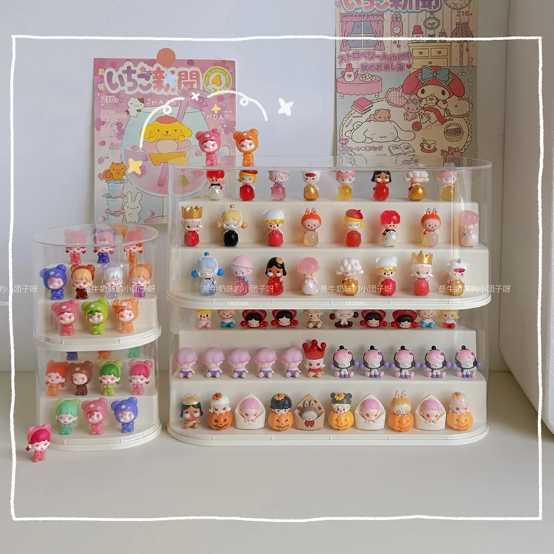 Mini Doll Acrylic Blind Box Showcase Action Figures Display Case Model Collectible Dust-Proof Artcrafts Box Toy Doll Storage Org