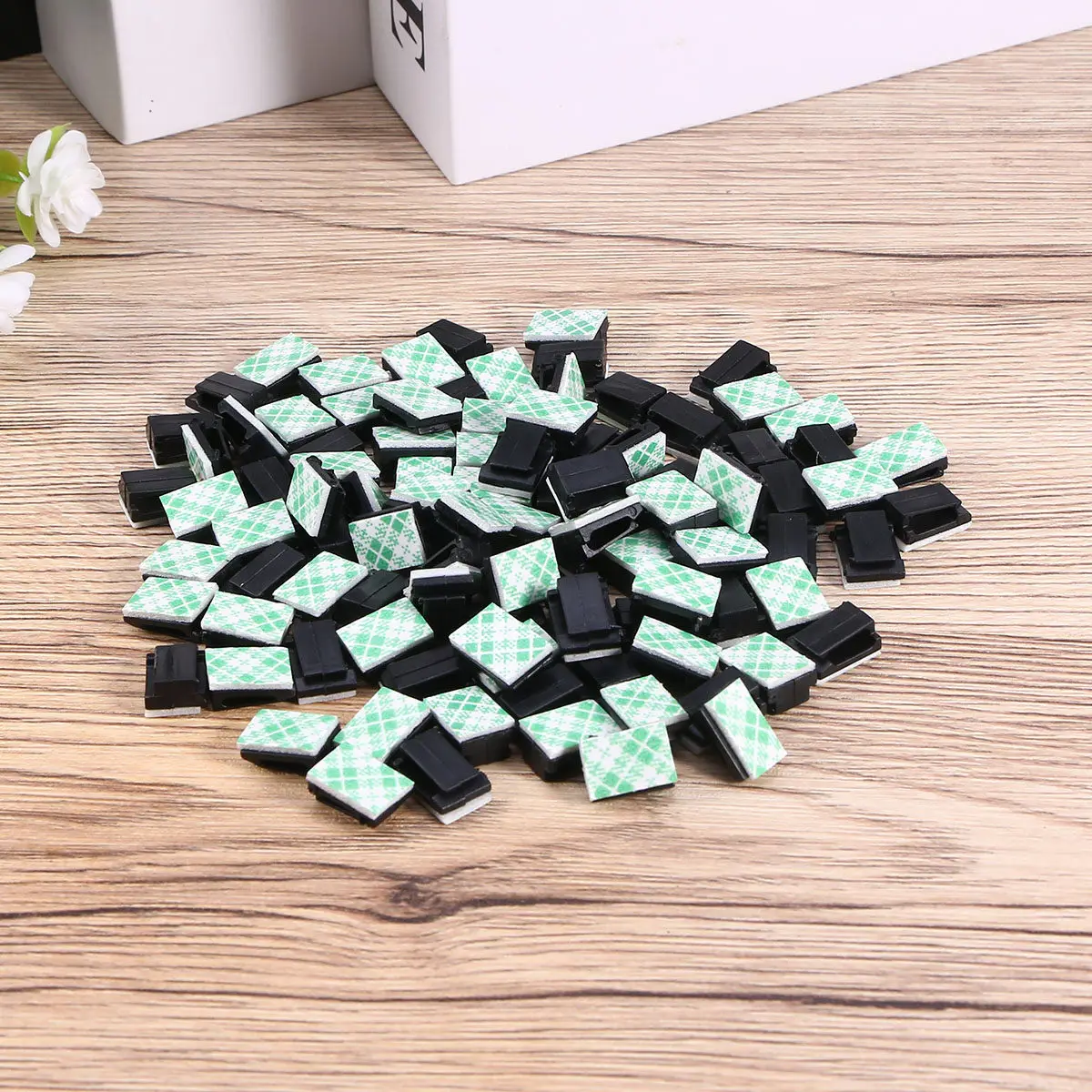

100pcs Cable Clips Adhesive Wire Organizer Clamp Holder For Cord Management Smooth Surface Mount Durable Lightweight Cable Tidy