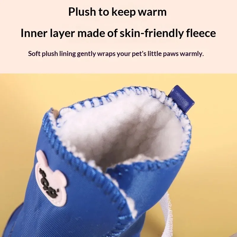 Dog Snow Boots Shoes Cotton Supplies Teddy Snow Boots Waterproof Warm Anti Slip Ratio Compared Bears Autumn Winter Pet Cat Shoes view 4