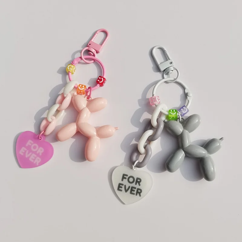 Cute Balloon Dog Keychain Pendant Broken Ring Love Accessory Bag Ornaments Girls Small Gift