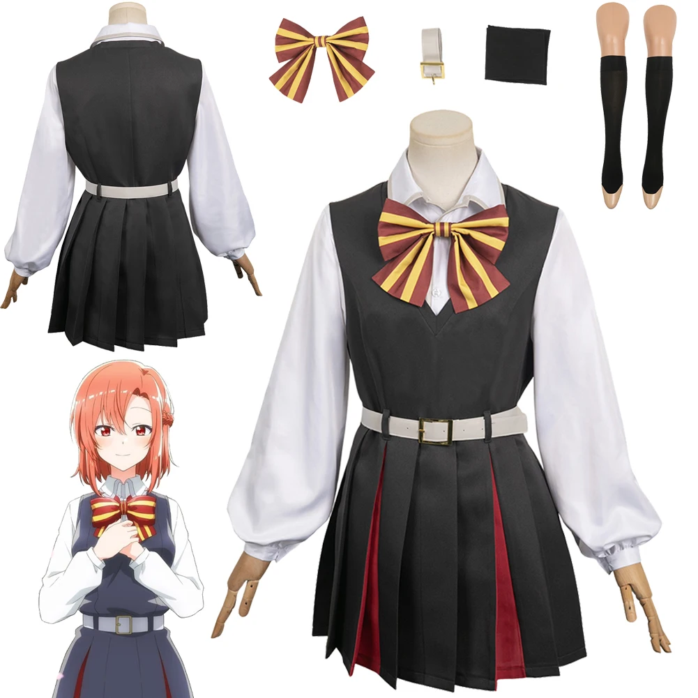 

Kino Himari Anime Sasayaku You Cosplay ni Koi o Utau Cosplay Costume Shirt Dress Bow Tie Halloween Carnival Suit For Women Adult