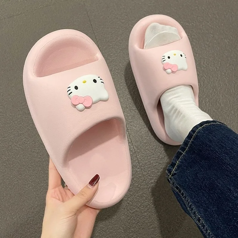 MINISO EVA Cute female slippers Summer New Indoor Home Furnishings Anti slip thick bottom bathroom shower mop Halloween gift