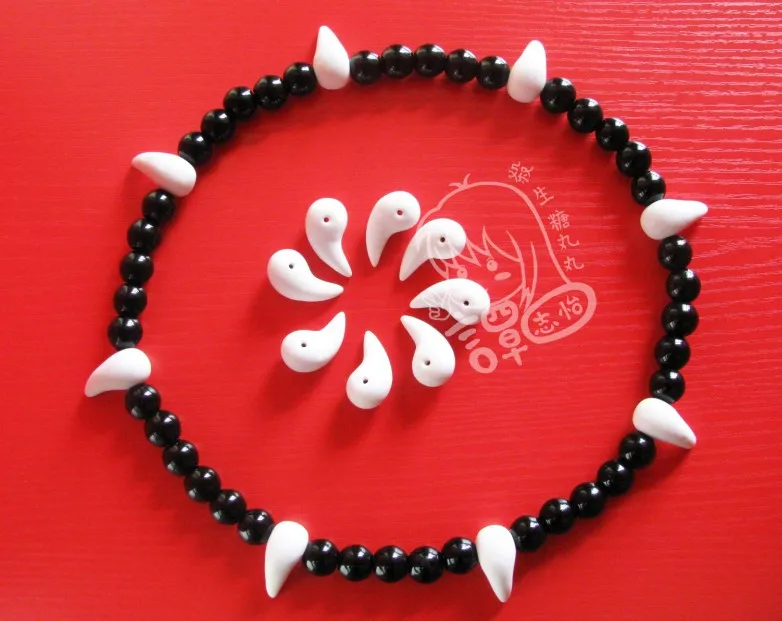 Inuyasha Cosplay Fake Canine Teeth Necklace Homemade Halloween Costumes