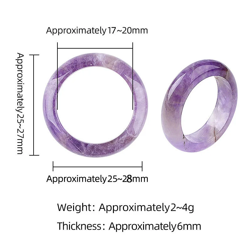 100% natural Gemstone tiger eye amethyst rose quartz lapis lazuli Ring size 17-20mm for women men Party Jewelry gift - view 6