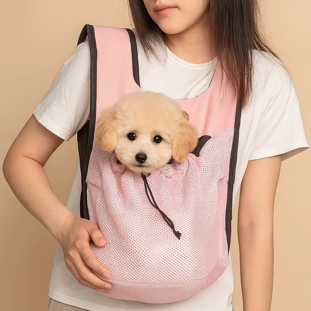 

Breathable Pet Chest Shoulder Bag Double Shoulder Adjustable Pet Travel Bag Foldable Puppy Transport Backpack Travel
