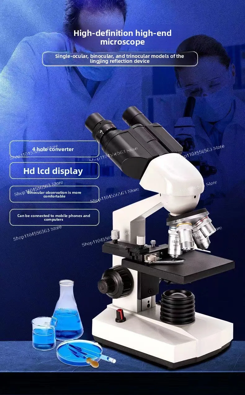5000X HD Biological Microscope Monocular Binocular Trinocular for Students Kids Home Pro Digital Science Lab Mite Bacteria