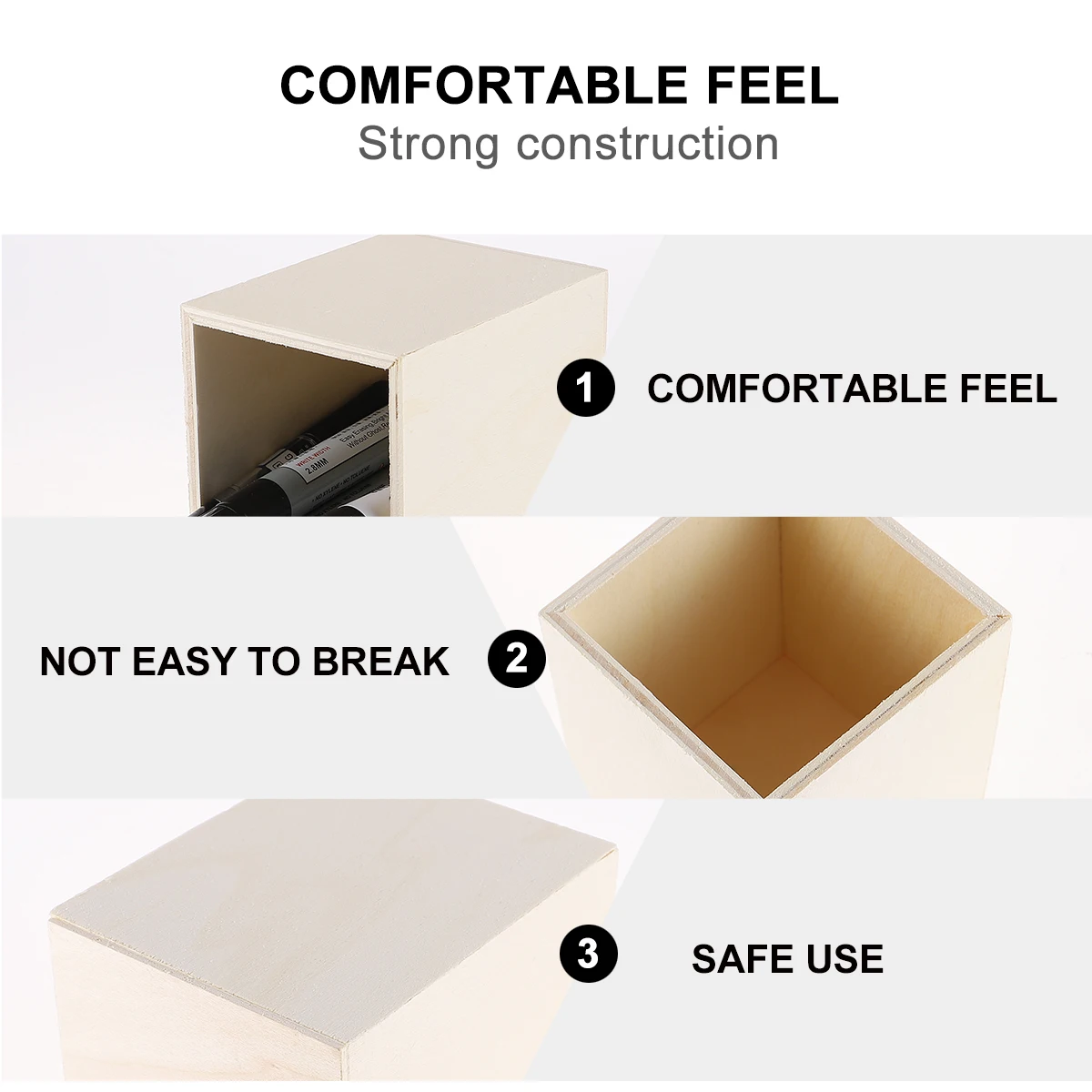 

2 Pcs Desktop Accessories Office Pen Storage Tool Wooden Stationary Organizer for Student Pencil Holder Container Stationery