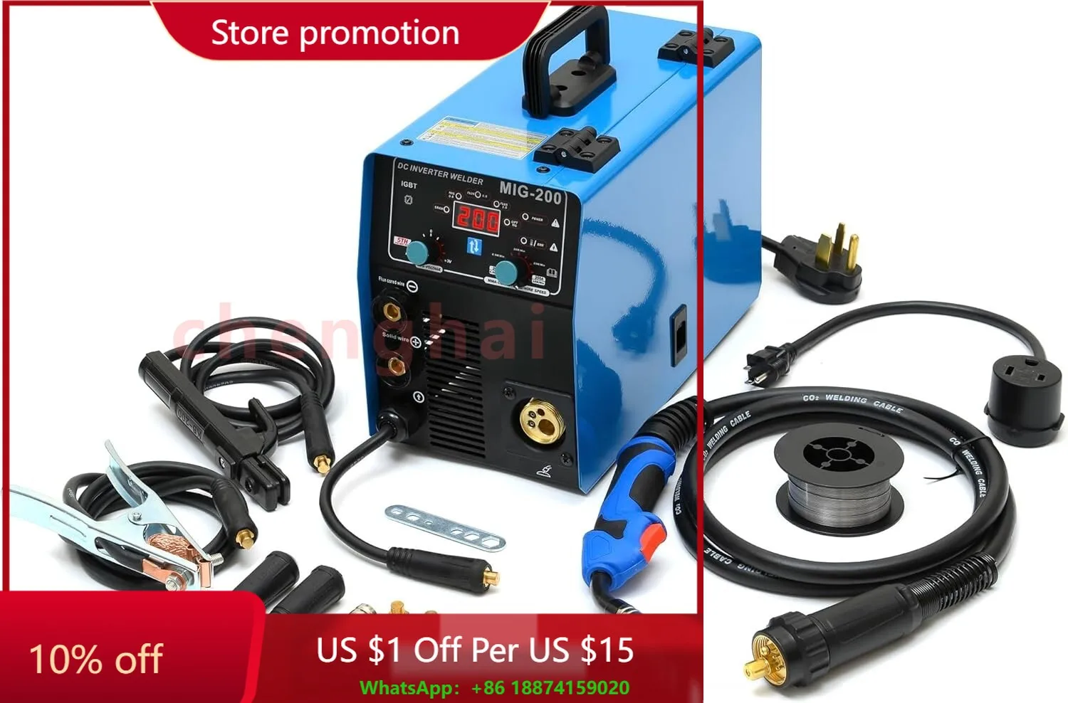 

4 IN 1 MIG Welder Inverter 200AMP Gasless 110V 220V ARC TIG ARC Welding Machine