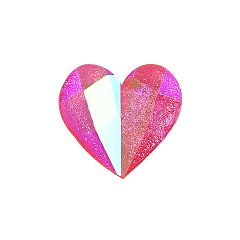 50PCS Aurora Geometry Love Nail Accessories Resin Diamond Peach Heart Nail Decoration Nail Art Design DIY Accessories