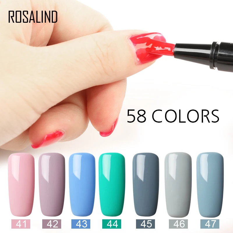 Rosalind ปากกาทาเล็บ5มล. เจลแลคเกอร์สีบริสุทธิ์น้ำยาเคลือบเงากึ่งน้ำยาทาเล็บไฮบริดแบบผสมผสานยาเคลือบเล็บ