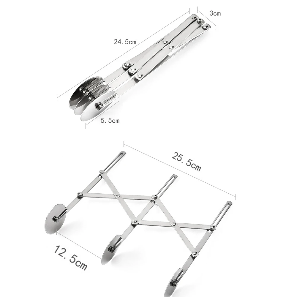3/5/7 Räder Cutter Teig Teiler Seite Pasta Messer Flexible Roller Klinge Pizza Gebäck Schäler Edelstahl Backformen Werkzeuge – Detail 10