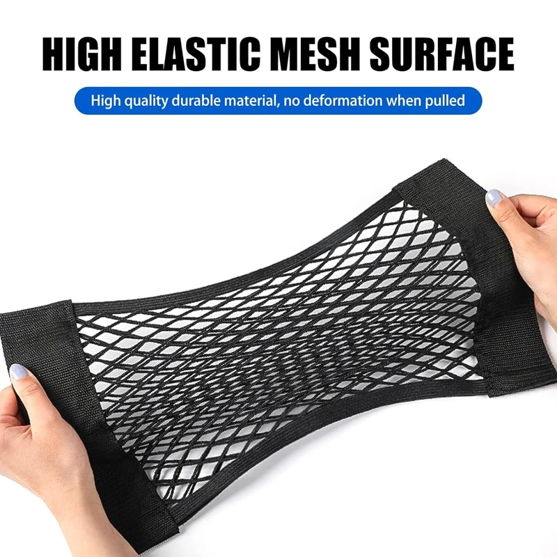 NEW Universal Storage Bag Pocket Cage Car Back Rear Mesh Auto Organizer Trunk Seat Elastic String Net Auto Interior Accessories