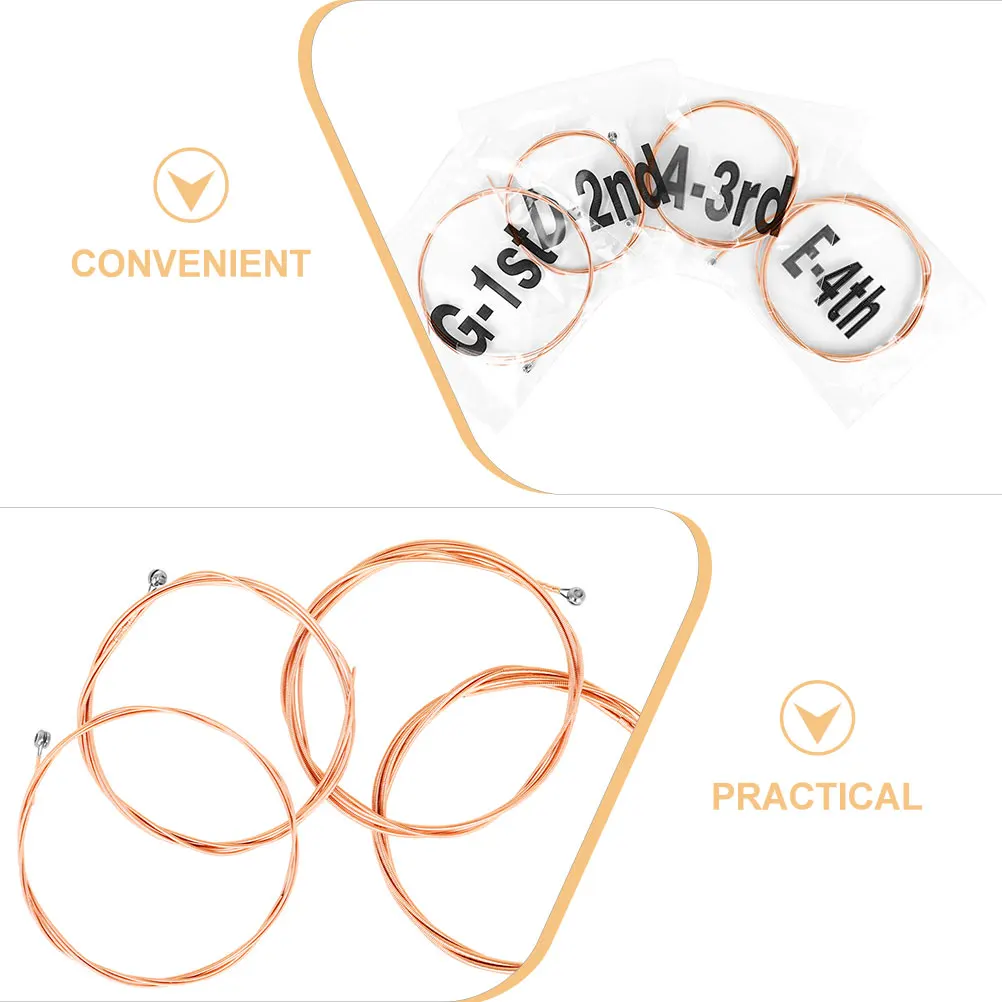

4 Pcs Bass Strings Parts Guitar Instruments Accessories Set of Replacement Accessory