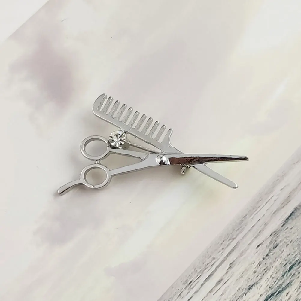 

8pcs Barber Brooches Alloy Badges Hair Stylist Lapel Pins Fashion Accessories Bright Luster Easy Attach Lightweight Portable