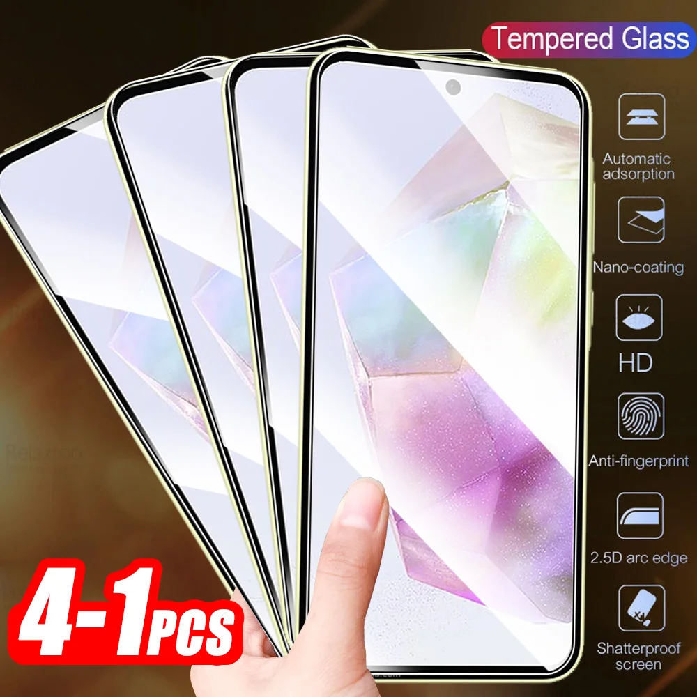 1-4Pcs Full Cover Tempered Glass For Samsung Galaxy A35 5G Screen Protector For samsung A35 A 35 35A 6.6'' Armor Protective Film