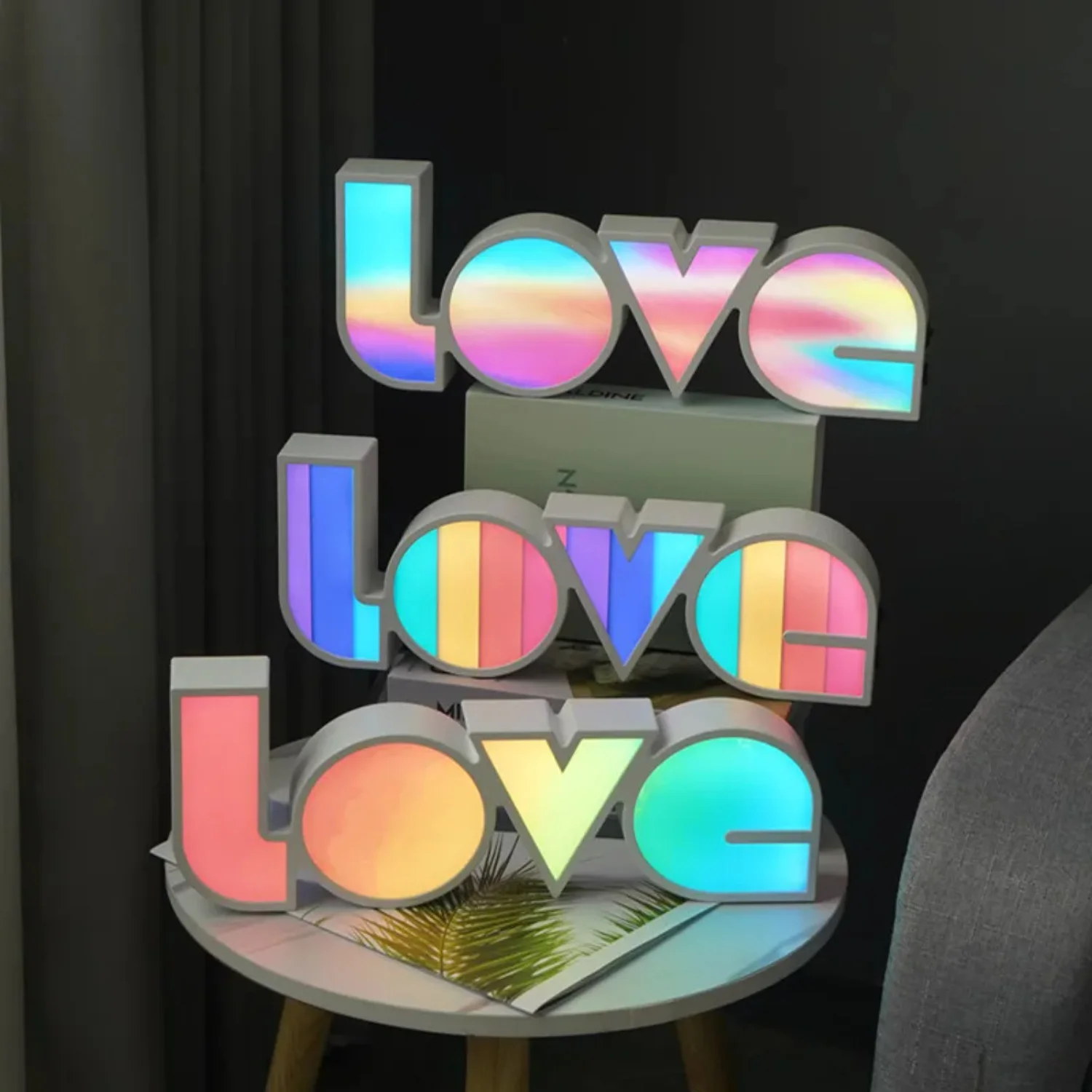 

36 см x 14 см новый светодиодный световой короб LOVE письмо лампа предложение признание праздничный подарок английская буква украшение ночник