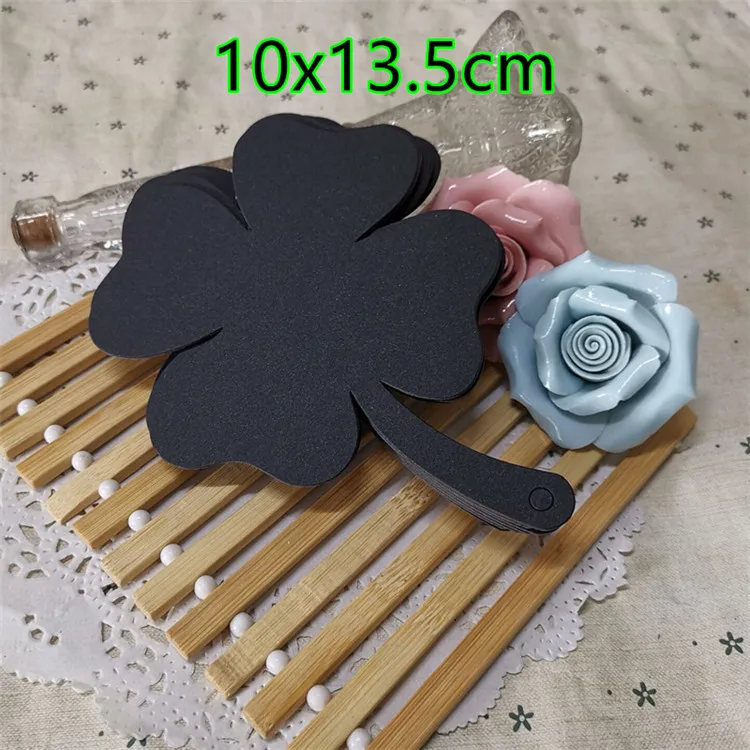 100pcs 350gsm Black Paper Creative Blank Tags DIY Cardboard Handmade Party Birthday Wedding Christmas Gifts Flowers Box Labels