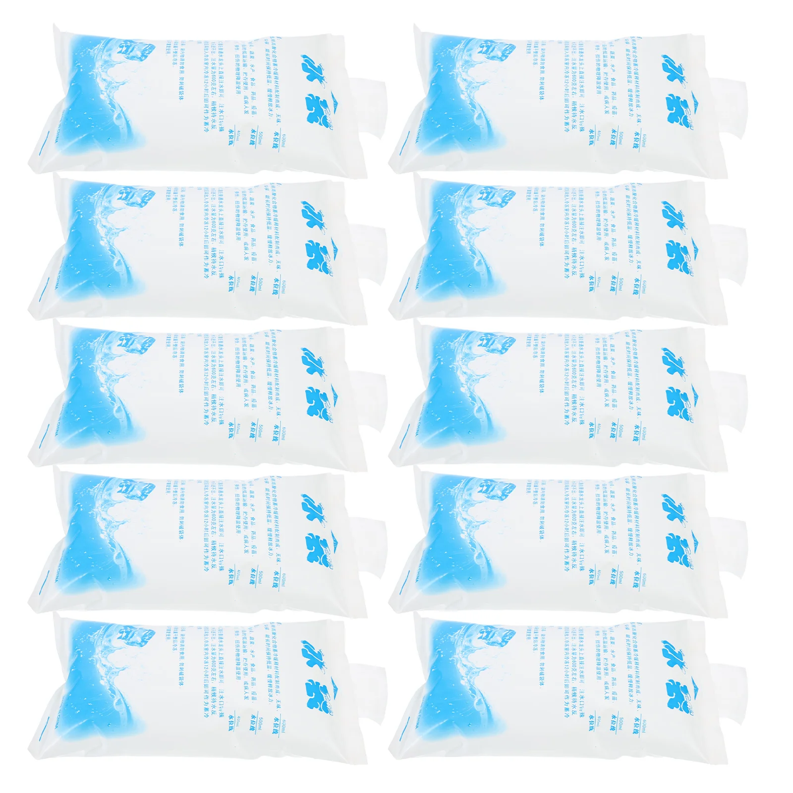 

10 Pcs Ice Packs Thick Compression White Water Filling Freezer Food Travel Outdoor Picnic Camping Fruit Meat Seafood Cold Chain