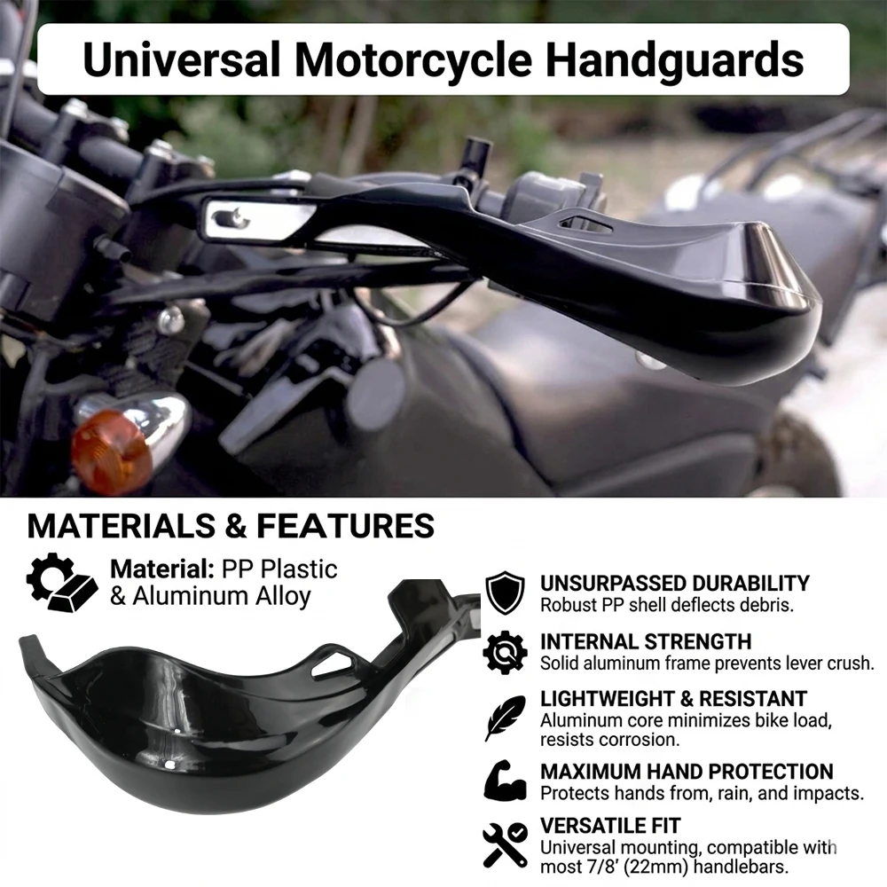 

Universal Motorcycle Handle Protector Handguard Bar 22mm/28mm For Honda Yamaha Suzuki CFMOTO Motorbike Protection Accessory