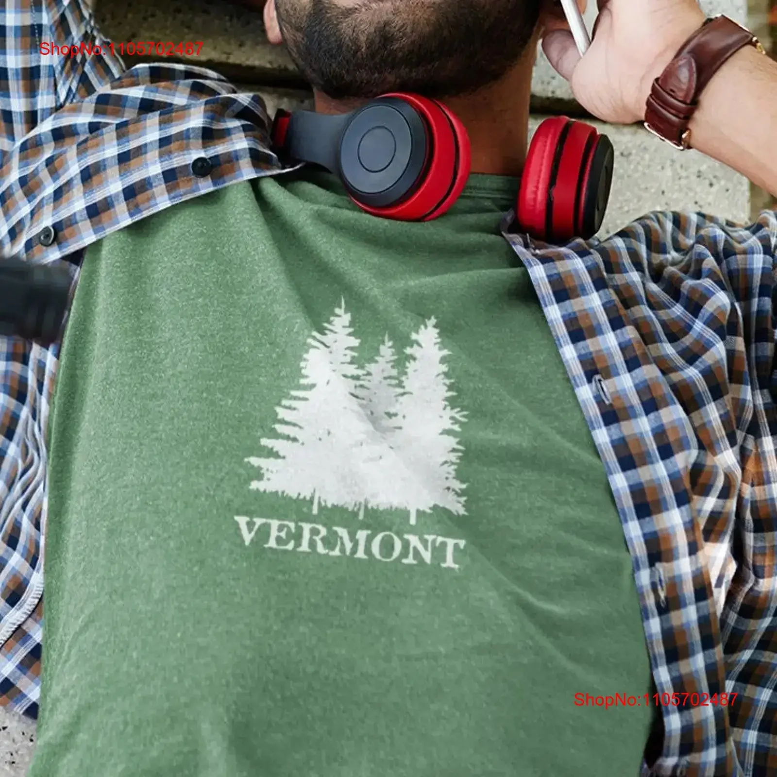 Vermont T Shirt Trees White Tree Design VT vintage Washed Breathable homme Versatile Slightly graphic Stylish Soft Unisex