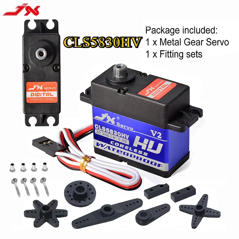 JX CLS5830HV 30KG 6-8,4 V engranaje de Metal de alto voltaje Servo Digital impermeable para 1/10 RedCat HPI Baja 1/8 RC accesorios sobre orugas de coche