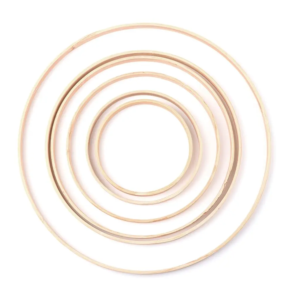 10Pcs 10/12/15/18/20/26cm Ring Round Wooden Ring Bamboo Hoop Frame DIY Wreath Decorative Circle Craft Tools Wedding Decoration