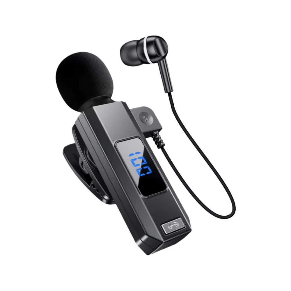 Bluetooth 5.5 Kragen-Clip-Kopfhörer mit Mikrofon, HD-Anruf-Ohrhörer mit Ladeetui, kabellose Ohrhörer mit Geräuschunterdrückung